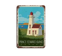 EKMCL Plaques en étain amusantes Canada Île-du-Prince-Édouard Voyage Plaques en étain rétro Bar Pub Diner Café Maison Salle de bain et chambre Art 15 * 30CM