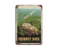 EKMCL Plaques en étain humoristiques vintage Chimney Rock State Park NC Travel Tin Signs Vintage Retro Bar Club Cave Home Kitchen Wall Decor Gift 20 * 30CM