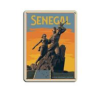 EKMCL Plaques en étain vintage, monument du Sénégal, voyage en Afrique, décoration murale pour café, bar, pub, maison, 20 x 30 cm