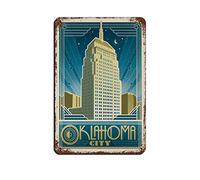 EKMCL Plaques en métal Oklahoma City Travel Tin Signs Wall Art Poster Metal Poster for Home Bar Cafe Garage Bathroom 30 * 30CM