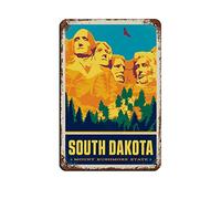 EKMCL Plaques métalliques vintage Dakota du Sud, style bar, club, grotte, maison, cuisine, rustique, voyage, décoration murale, 30 x 40 cm