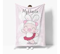 EKMON Couverture Bébé Personnalisée avec Noms Garçon et Fille, Couverture Bébé Douce et Confortable Cadeaux pour-75 * 100cm