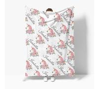 EKMON Couverture Bébé Personnalisée avec Noms Garçon et Fille, Couverture Bébé Douce et Confortable Cadeaux pour-75 * 100cm