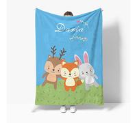 EKMON Couverture Bébé Personnalisée avec Noms Garçon et Fille, Couverture Bébé Douce et Confortable Cadeaux pour-75 * 100cm