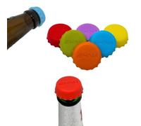 EKNA Beer Savers Lot de 6 capsules réutilisables en silicone aux couleurs vives pour protéger contre la perte d'acide carbonique