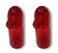 EKNA Lot de 2 flacons doseurs de tabac à niffer - Rouge | Snuffer Bottle - Différentes Variantes : bactéries et virus qui adhèrent aux billets et aux tubes de tirage divisés
