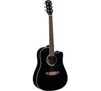 Eko Algam - Ranger CW EQ BLACK Guitare acoustique électrique avec bandes et fond en tilleul et manche en bouleau, couleur noir