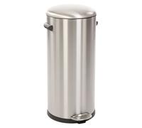 EKO - Belle Poubelle à pédale de luxe 30 litres - Acier inoxydable Plastique - Acier inoxydable mat