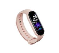 EKO ! Bracelet Connecté et Podomètre avec Capteur Cardiaque et Pression Artérielle Édition Fire, Bracelet d'activité, Montre Connectée Bluetooth Écran 0.96", IP67 Etanche, Trackers d'activité (Rose)