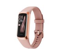 EKO ! Bracelet Connecté et Podomètre avec Capteur Cardiaque, Pression Artérielle, SpO2 Édition Flame, Bracelet d'activité, Montre Connectée Bluetooth Écran 1.1", IP68, Trackers d'activité (Rose)