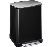 EKO E-Cube Poubelle à Pédale Métal Noir 34,5 x 50 x 65 cm 50 litres