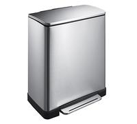 EKO E-Cube Poubelle à Pédale Métal Inox 34,5 x 50 x 65 cm 50 litres