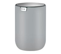 EKO Fandy Mini poubelle de table ronde de 1,5 l avec couvercle basculant, petite poubelle ronde de 1,5 l pour bureau, maison, salle de bain, chambre à coucher, voiture (gris)