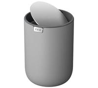 EKO Fandy Mini-poubelle avec couvercle, couvercle basculant, poubelle de bureau pour salle de bain, plan de travail, table de maquillage, bureau ou bureau, petite poubelle, 2,2 l, Gris