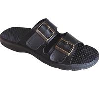 EKO FIT - Sandales Homme | Semelle Massage pour Circulation | Boucles Réglables pour Ajustement Parfait | Élégance Noire, 42 EU