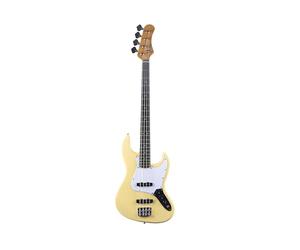 EKO GUITARS - Basse Électrique JB-300, Corps en Peuplier, Manche en Érable, Touche en Laurier, 2 Micros JB, Pont Vintage, 21 Frettes, Couleur Cream