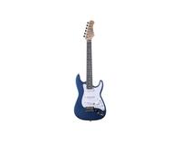 EKO GUITARS - Guitare électrique ST-100 3/4, corps peuplier, manche érable, clavier WPC 21 touches, 3 micros à bobine unique, pont trémolo, échelle 580 mm, couleur métallique bleu