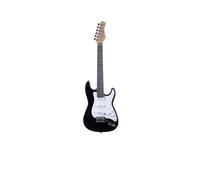 EKO GUITARS - Guitare électrique ST-100 3/4, corps peuplier, manche érable, clavier WPC 21 touches, 3 micros à bobine unique, pont trémolo, échelle 580 mm, couleur noire