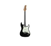 EKO GUITARS - Guitare Électrique ST-300, Corps en Peuplier, Manche en Érable, Touche en WPC, 3 Micros Single-Coil, Chevalet Tremolo, 22 Frettes, Couleur Noir