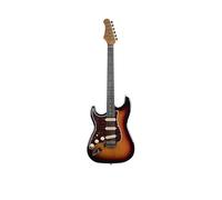 EKO GUITARS - Guitare électrique ST-300 LH, corps peuplier, manche érable, clavier Laurel 22 touches, 3 micros à bobine unique, pont trémolo, échelle 650 mm, couleur Sunburst