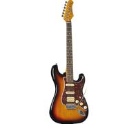 EKO GUITARS - Guitare Électrique ST-350, Corps en Peuplier, Manche en Érable, Touche en Laurier, Micros HSS, Chevalet Tremolo, Design Strat Vintage, Couleur Sunburst