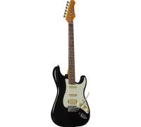 EKO GUITARS - Guitare électrique ST-350, corps peuplier, manche érable, clavier Laurel, micro H-S-S, pont trémolo, 22 touches, échelle 650 mm, couleur noire