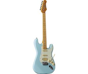EKO GUITARS - Guitare Électrique ST-351, Corps en Peuplier, Manche en Érable, Touche en Érable, Micros H-S-S, Chevalet Tremolo Vintage, 22 Frettes, Diapason 648 mm, Couleur Daphne Blue