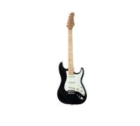 EKO GUITARS - Guitare Électrique ST-401, Corps en Paulownia, Manche et Touche en Érable, 3 Micros Single-Coil, Chevalet Tremolo Vintage, Couleur Noir
