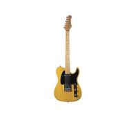 EKO GUITARS - Guitare Électrique TL-401, Corps en Paulownia, Manche en Érable, Touche en Érable, 2 Micros Single-Coil, Chevalet de type Tele, 22 frettes, Mensure 650 mm, Couleur Butterscotch