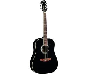EKO GUITARS - RANGER 6 EQ BLACK, Guitare Acoustique avec Égaliseur, Table en Épicéa, Éclisses et Fond en Tilleul, Touche en Roupanà Sud-Américain, Couleur Noir