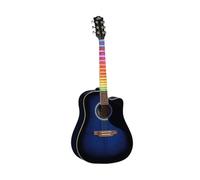 EKO GUITARS Ranger CW EQ Blue Sunburst Visual Note Guitare acoustique électrique Dreadnought Cutaway Système LED interactif Preamp SE30 avec accordeur Bleu Sunburst Glossy