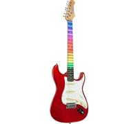 EKO GUITARS ST-300 Fiesta Red Visual Note Guitare électrique ST Style, système LED Visual Note, application didactique, micro simple bobine, Fiesta Red