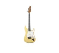 EKO GUITARS ST-300 Guitare électrique, corps peuplier, manche érable, clavier Laurel, 3 micros simple-bobine, pont trémolo, couleur crème