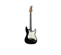 EKO GUITARS ST-400 Guitare électrique Corps en Pawlonia, Manche en érable, clavier en Laurel, 3 micros à bobine unique, 22 touches, brillant, noir