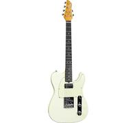 EKO GUITARS - Tero V-NOS, Guitare Électrique Original V-NOS, Corps Paulownia, Manche American Rock Maple, Touche Résine, 2 Micros S-H, Volume et Ton, Couleur Olympic White