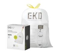 EKO Lot de 110 sacs poubelle avec cordon de serrage, 40 à 60 litres, extra résistants, non parfumés, résistants aux fuites, rouleau facile à distribuer pour cuisine et maison, code Z, blanc