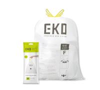 EKO Lot de 12 sacs poubelle pour poubelles de cuisine - Capacité de 40 à 60 litres - Sacs extra résistants avec cordon de serrage - Blanc
