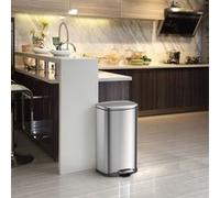 EKO Poubelle à pédale Della 50 L Argenté mat Argenté mat G