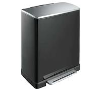 EKO Poubelle à pédale E-Cube 50 L noir mat