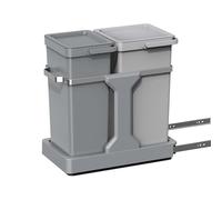 EKO Poubelle Cuisine Double Tri 2 Compartiments 20L + 15L Extractible | Sous Évier avec Rails Coulissants | Fermeture Silencieuse Compact Double