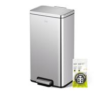 EKO Poubelle Cuisine Madison 30L avec Pédale | Acier Inox Anti-Traces | Fermeture Ralentie et Silencieuse | Compact Moderne Salle Bain