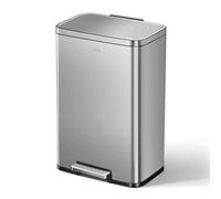 EKO Poubelle Cuisine Madison 50L avec Pédale | Grande Capacité | Inoxydable Anti-Traces | Fermeture Ralentie Silencieuse Salle Bain