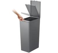 EKO - Morandi Poubelle de cuisine - Poubelle de recyclage en plastique tactile - Parfait pour la cuisine et la maison, gris foncé, 40 litres