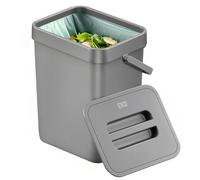 EKO Puro Panier Suspendu à Fixer au Mur ou à Suspendre pour déchets compostables Idéal pour la Cuisine et la Maison Gris foncé 3 l