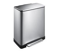 EKO Poubelle à pédale E-Cube 28 L+18 L Argenté mat