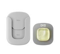 EKO Refresh - Kit désodorisant avec support rechargeable, 1 dosette + 1 support, éliminateur d'odeurs à base de plantes pour poubelle, salle de bain, rangement - Désodorisant longue durée de 45 jours