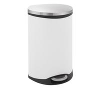 EKO - Shell Bin Poubelle à pédale 50 litres - Steel Plastic - Blanc, inox mat