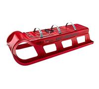 Eko - Snow-Star 120 Rouge Classique Luge en Plastique Metallkufen pour Jusqu'à 3 Personnes Davos