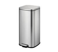 EKO Stella Poubelle à pédale en acier inoxydable avec couvercle à fermeture amortie et seau intérieur amovible 30 l