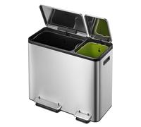 EKO VB 912845 Ecocasa Step Bin 30+15L Acier Inoxydable, INOX Mat, 32.1 x 60.5 x 49.2 cm